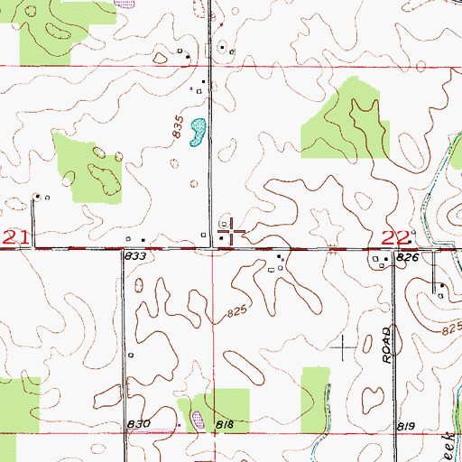 Topographic Map of Barnhart Farm, IN