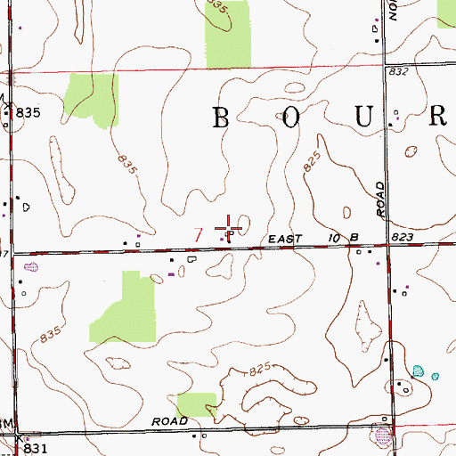Topographic Map of Knepp Farms, IN