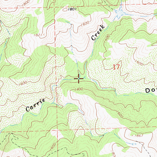 Topographic Map of Drain One, CA