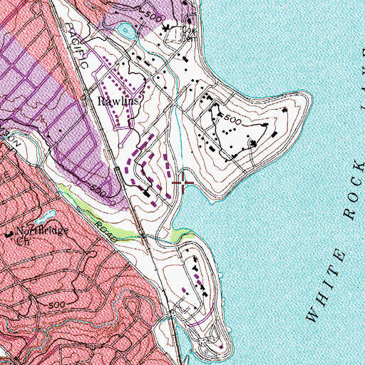 Topographic Map of Rush Creek, TX