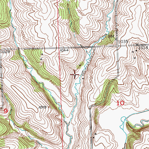 Topographic Map of Bent Stream Valley Farms, WI