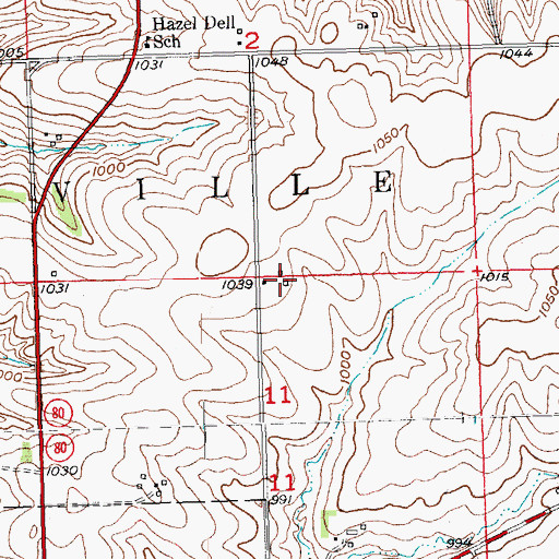 Topographic Map of Spensley Farms, WI