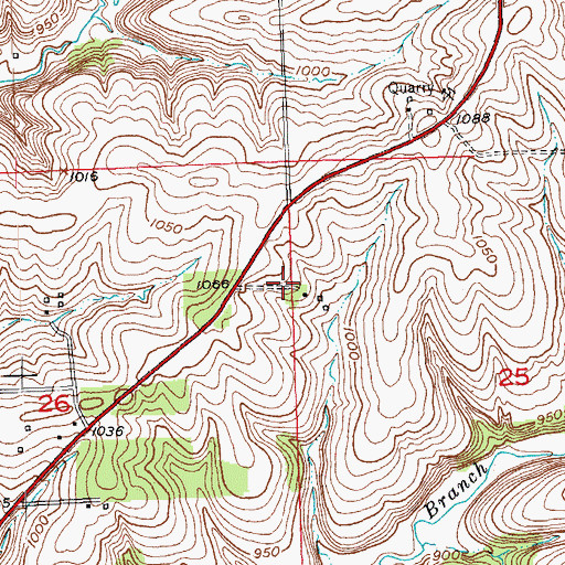 Topographic Map of Runde Dairy Farm, WI