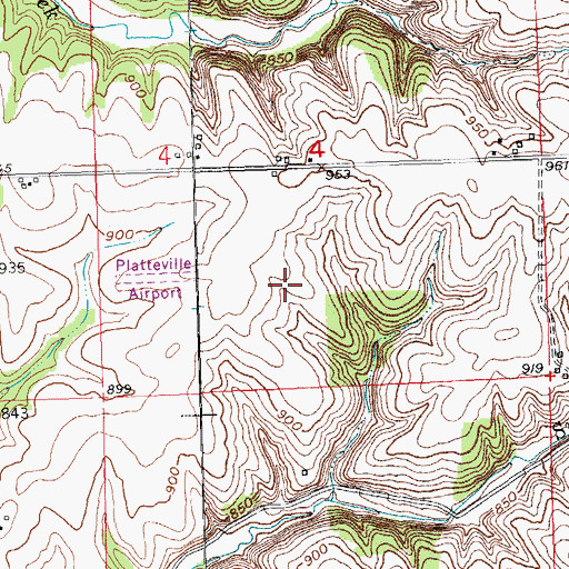 Topographic Map of G and J Farms, WI