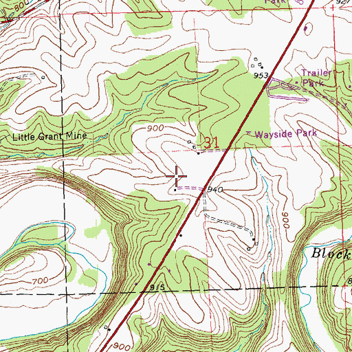 Topographic Map of Grimes Farm, WI