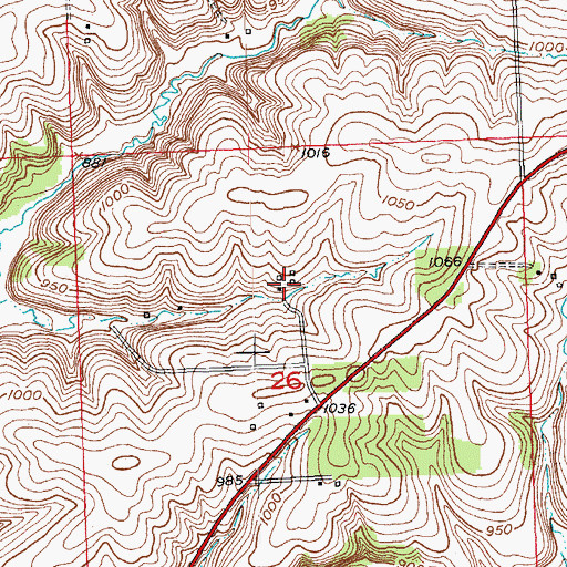Topographic Map of Runde Farms, WI