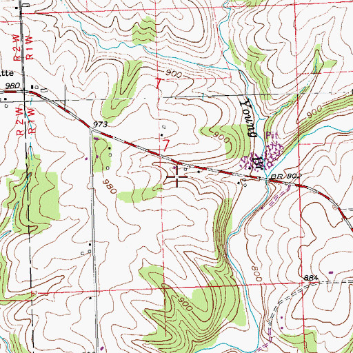 Topographic Map of Saddleback Farms, WI