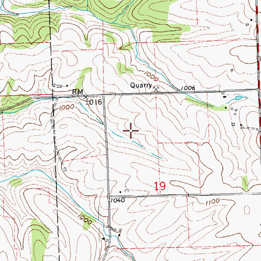 Topographic Map of Hall Farm, WI