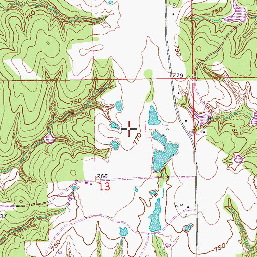 Topographic Map of I Hunter Pickens Cemetery, OK