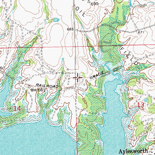 Topographic Map of Moore Burney Cemetery, OK