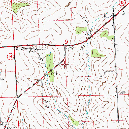 Topographic Map of Koeller Dairy, WI