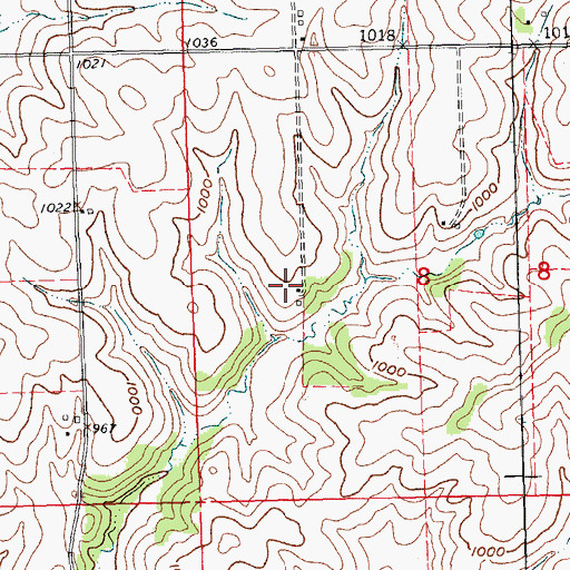 Topographic Map of Hidden Valley Farm, WI