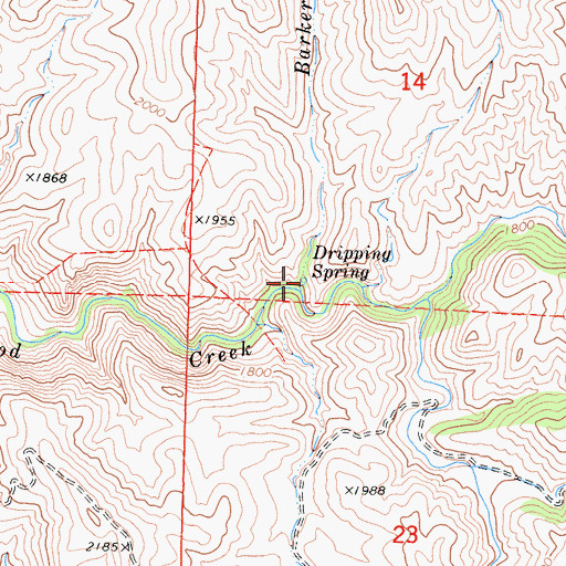 Topographic Map of Dripping Spring, CA