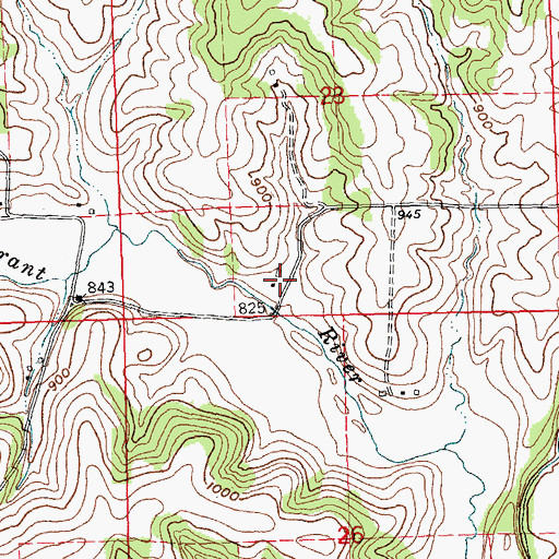 Topographic Map of Little Grant Farms, WI