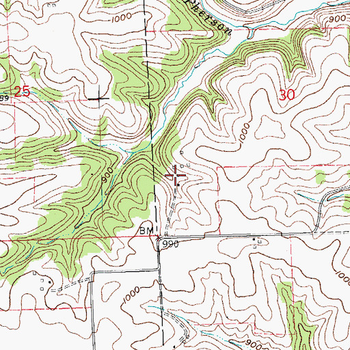 Topographic Map of Eden Valley Farms, WI