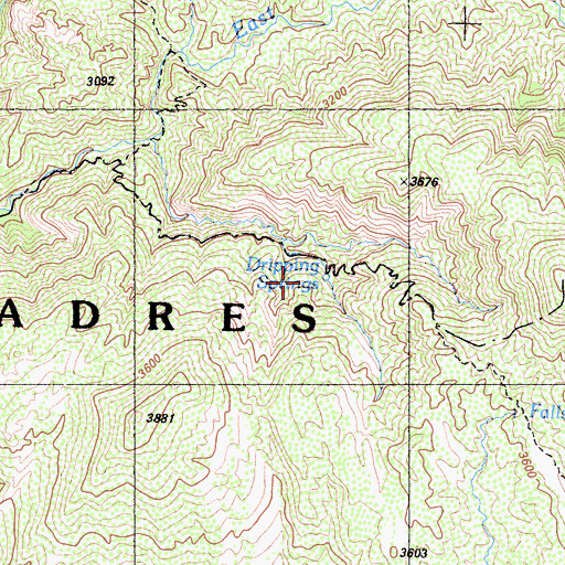 Topographic Map of Dripping Springs, CA