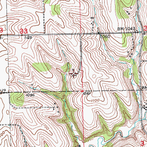 Topographic Map of Bollant Farms, WI