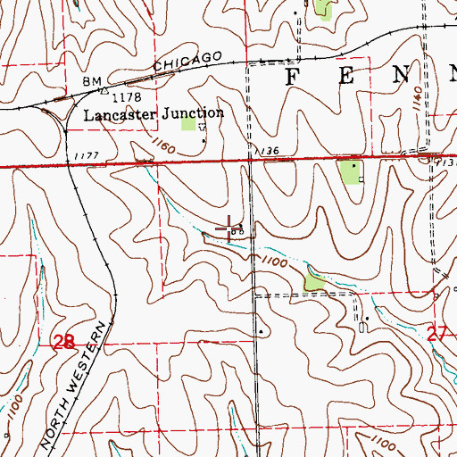 Topographic Map of Larch Grove Farm, WI