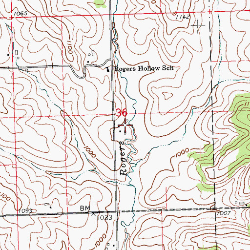 Topographic Map of Dellens Farms, WI