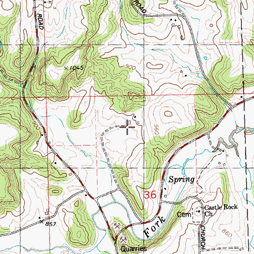 Topographic Map of Tuck Away Farms, WI