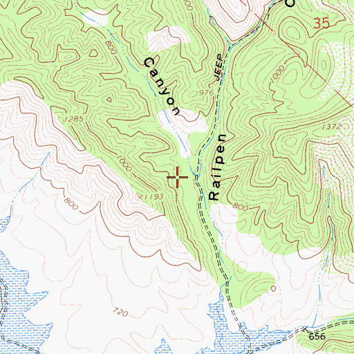 Topographic Map of Dry Canyon, CA