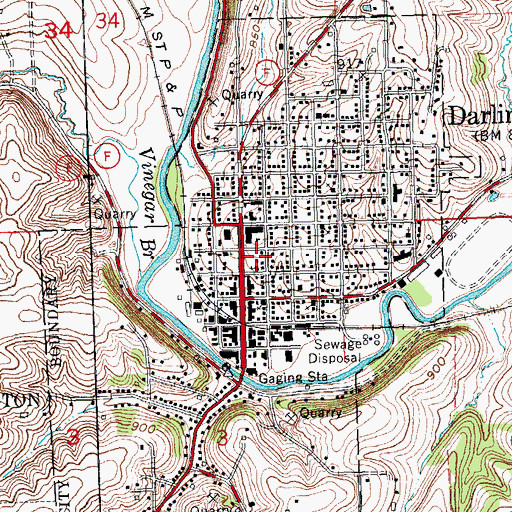 Topographic Map of Johnson Public Library, WI