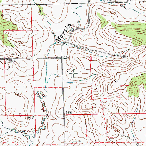Topographic Map of Pleasant Valley Farms, WI