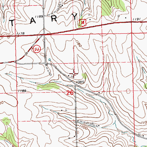 Topographic Map of Jam Dairy, WI