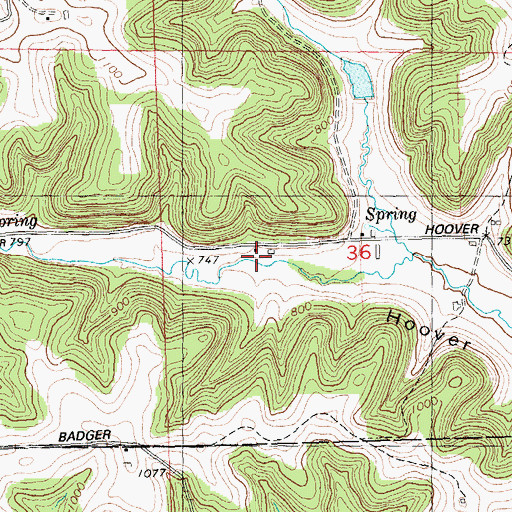 Topographic Map of Windward Farms, WI