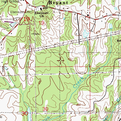 Topographic Map of Hill Poultry Farm, AL