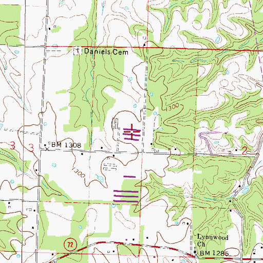 Topographic Map of D and J Farms, AR