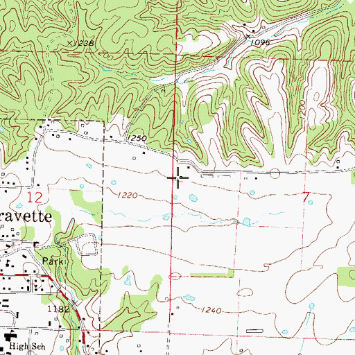 Topographic Map of Eagle Rock Farms, AR