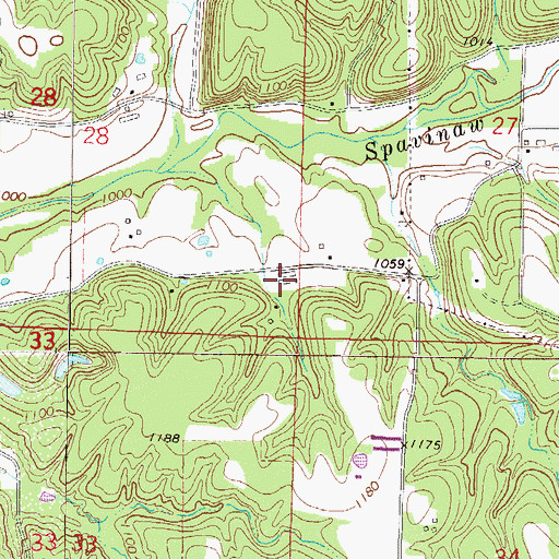 Topographic Map of R B Farms, AR