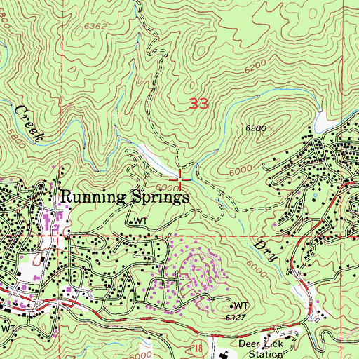 Topographic Map of Dry Creek, CA