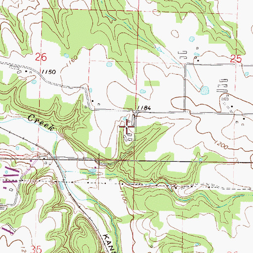 Topographic Map of Whitman Farm, AR