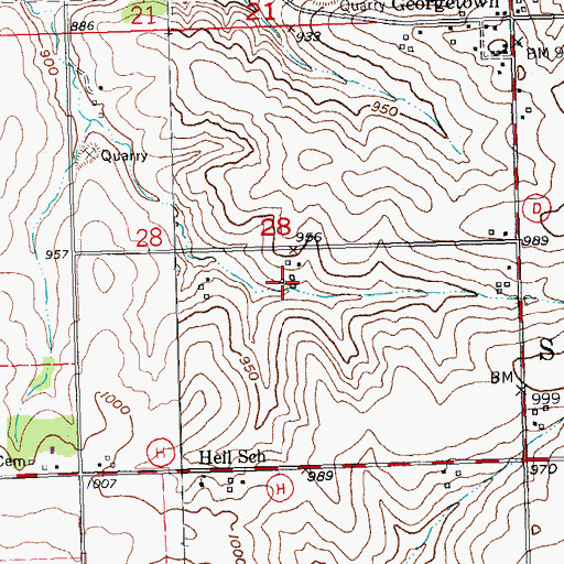 Topographic Map of Sunrise Lake Farm, WI