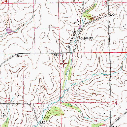Topographic Map of Placke Farms, WI