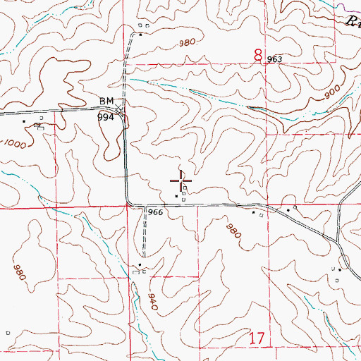 Topographic Map of Maple Leaf Farm, WI