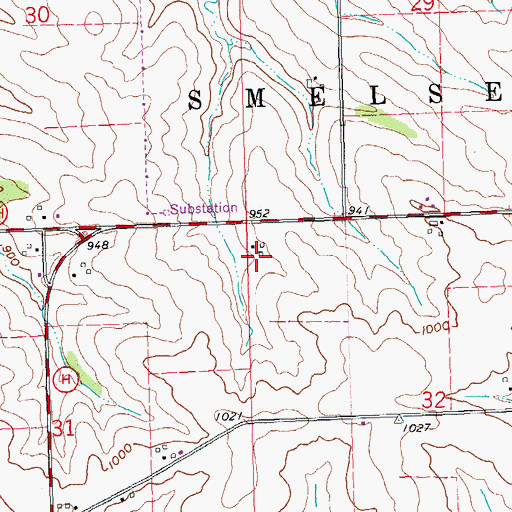Topographic Map of Thommen Farms, WI
