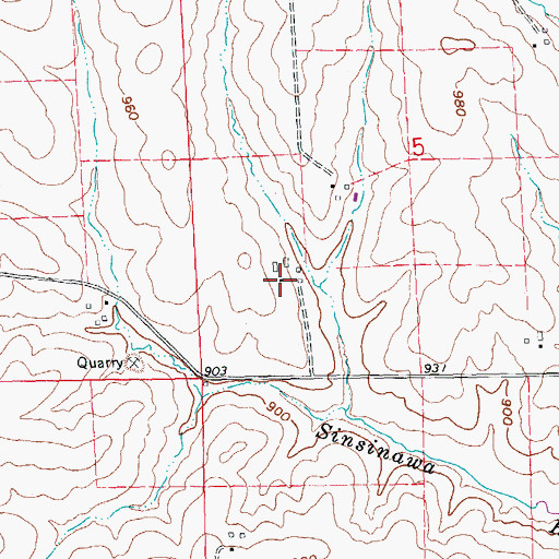 Topographic Map of Double R Farms, WI
