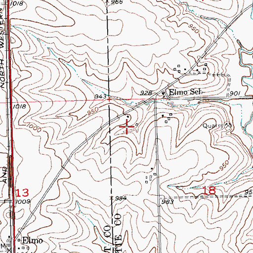 Topographic Map of Mar - Mic Farm, WI