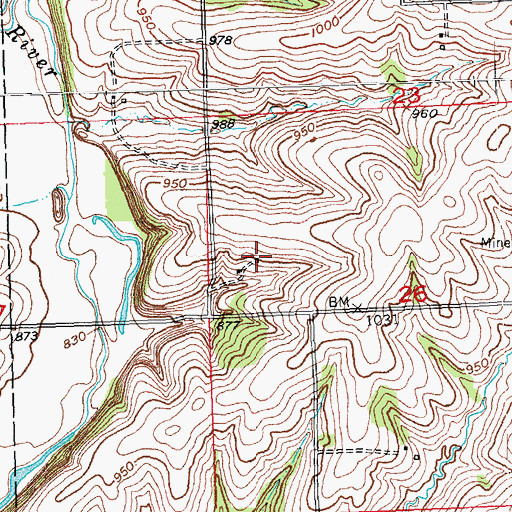 Topographic Map of Twin Ridge Farm, WI