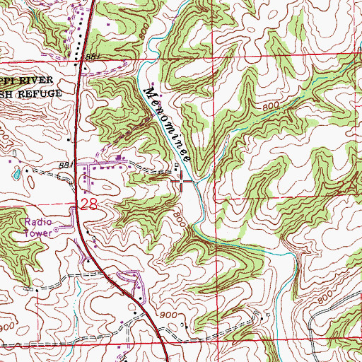 Topographic Map of Pine Ridge Farm, WI
