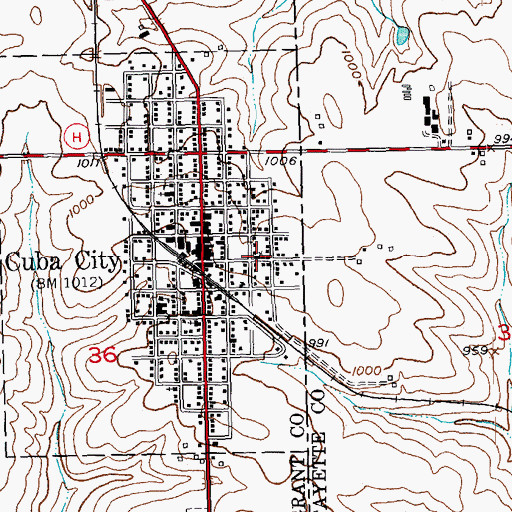 Topographic Map of Faith Lutheran Curch, WI
