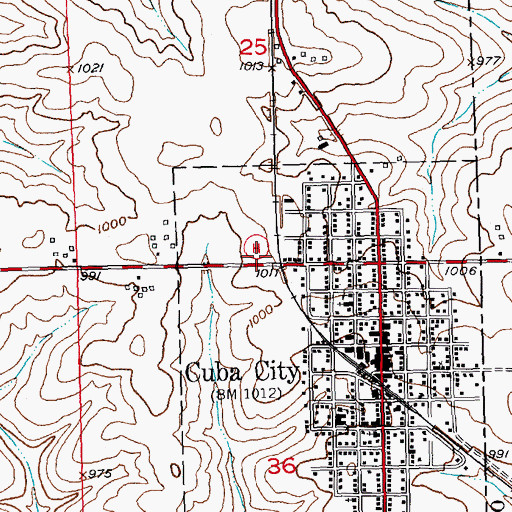 Topographic Map of Saint Rose Catholic Church, WI