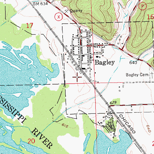 Topographic Map of Bagley Wastewater Treatment Facility, WI