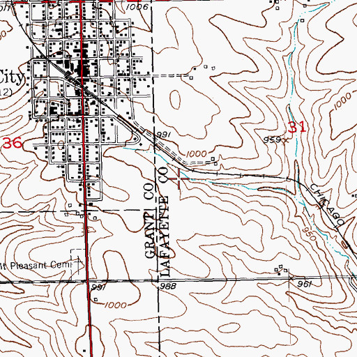Topographic Map of Cuba City Wastewater Treatment Facility, WI