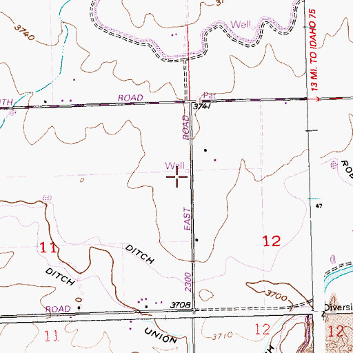 Topographic Map of Lateral 1310, ID