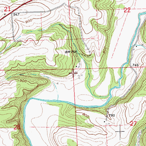 Topographic Map of Hidden Acres Farms, WI