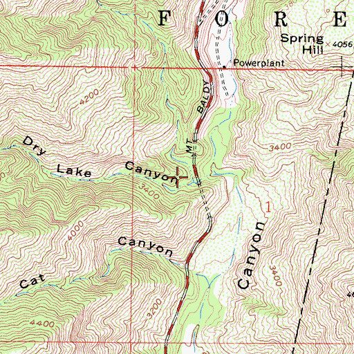 Topographic Map of Dry Lake Canyon, CA